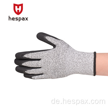 Hespax Polyester Verschleißhandschuhe HPPE -Anti -Schnitt -Nitril